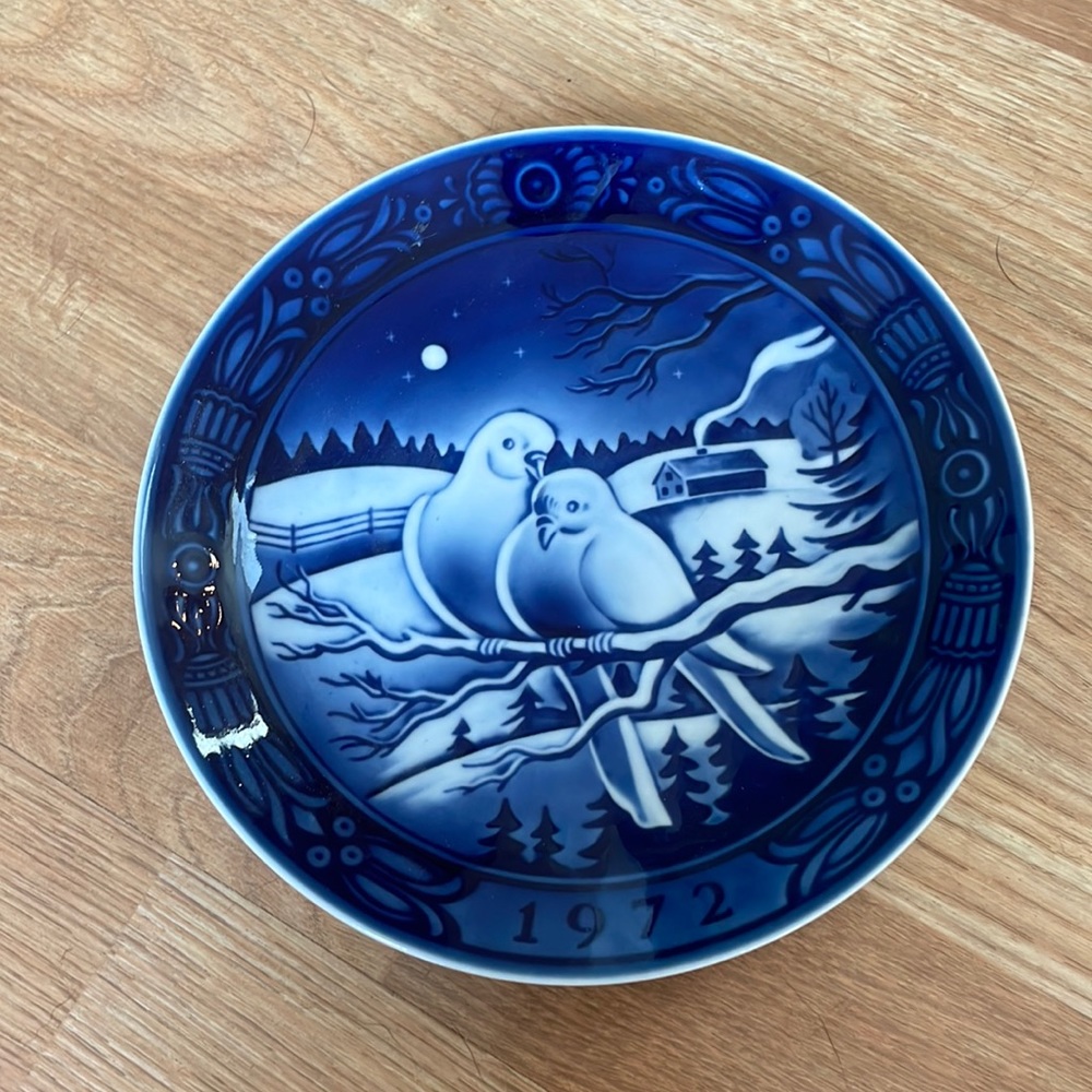 First Issue Georg Jensen Inc Winter Dove Plate 1972